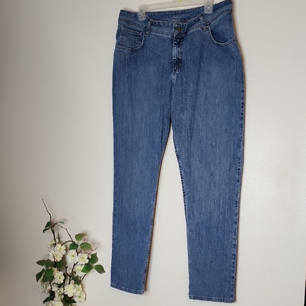 Vintage LEE Riders Classic Blue Women's Jeans Long Moms High Waist 80s - Picture 5 of 12